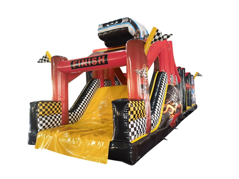 Hüpfburg Autorennen Hindernisparcour 