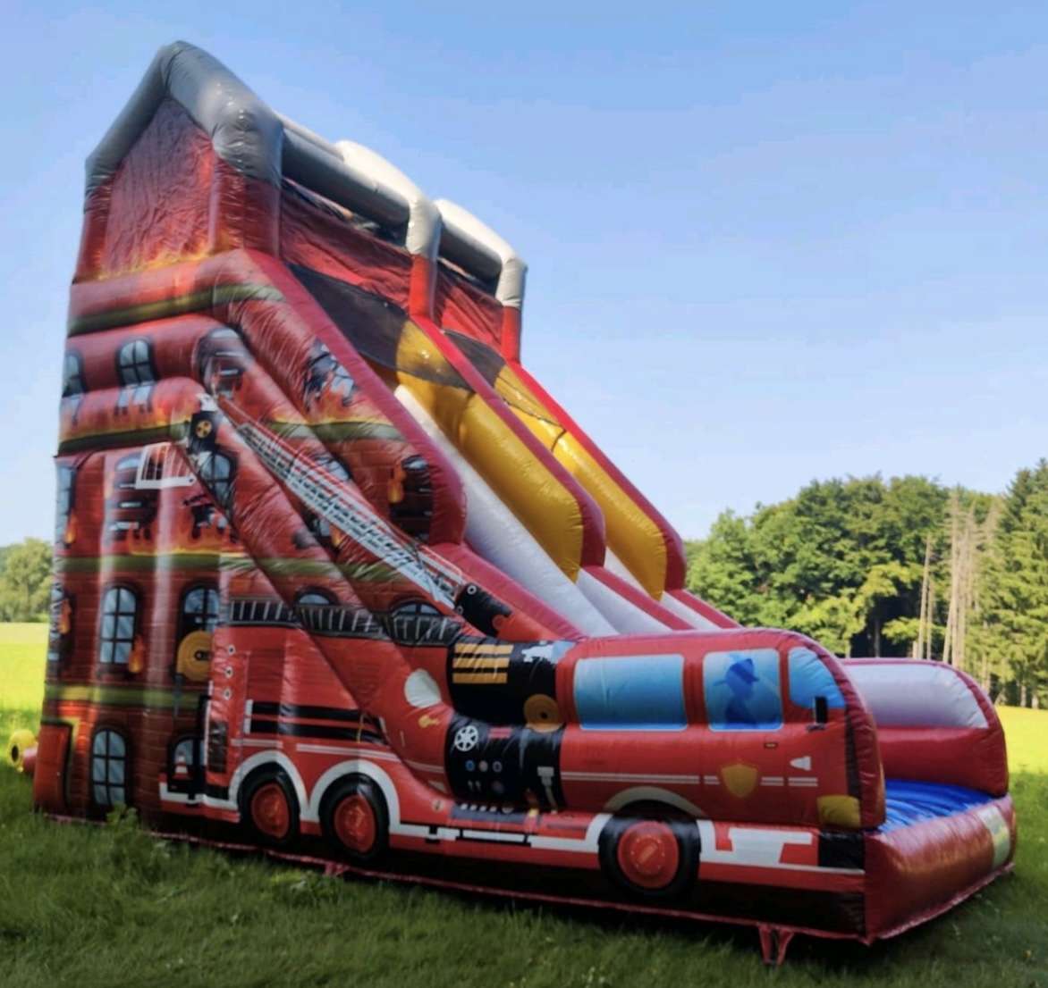 Hüpfburg Feuerwehr Rutsche